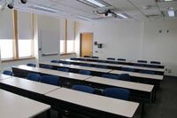 Back of room view of student table and chair seating