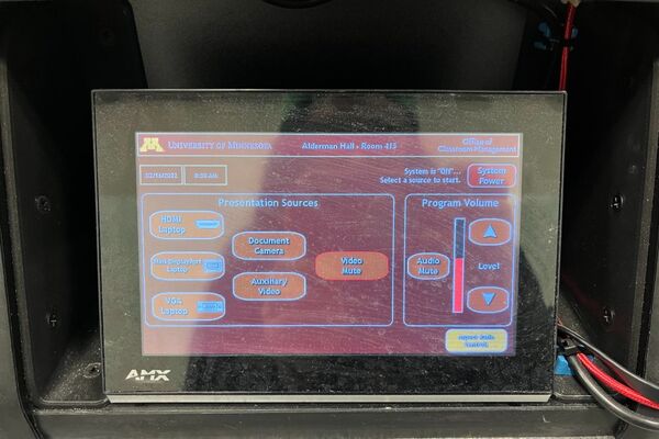 Touchscreen control user interface showing main page